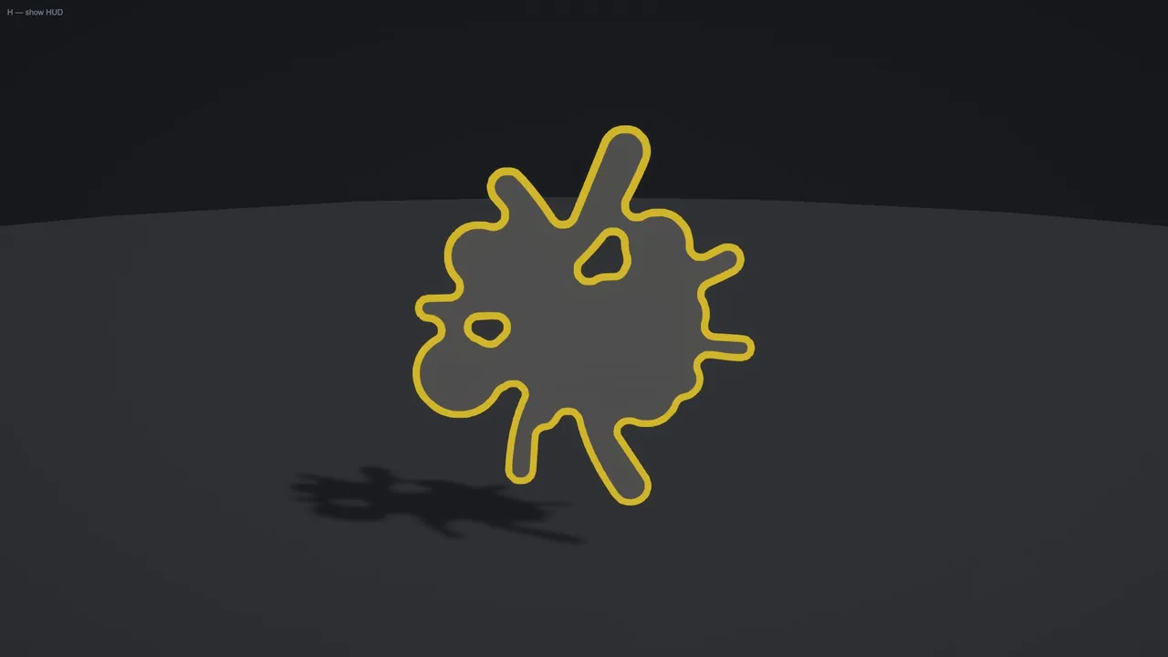An outline following a punched alpha shape