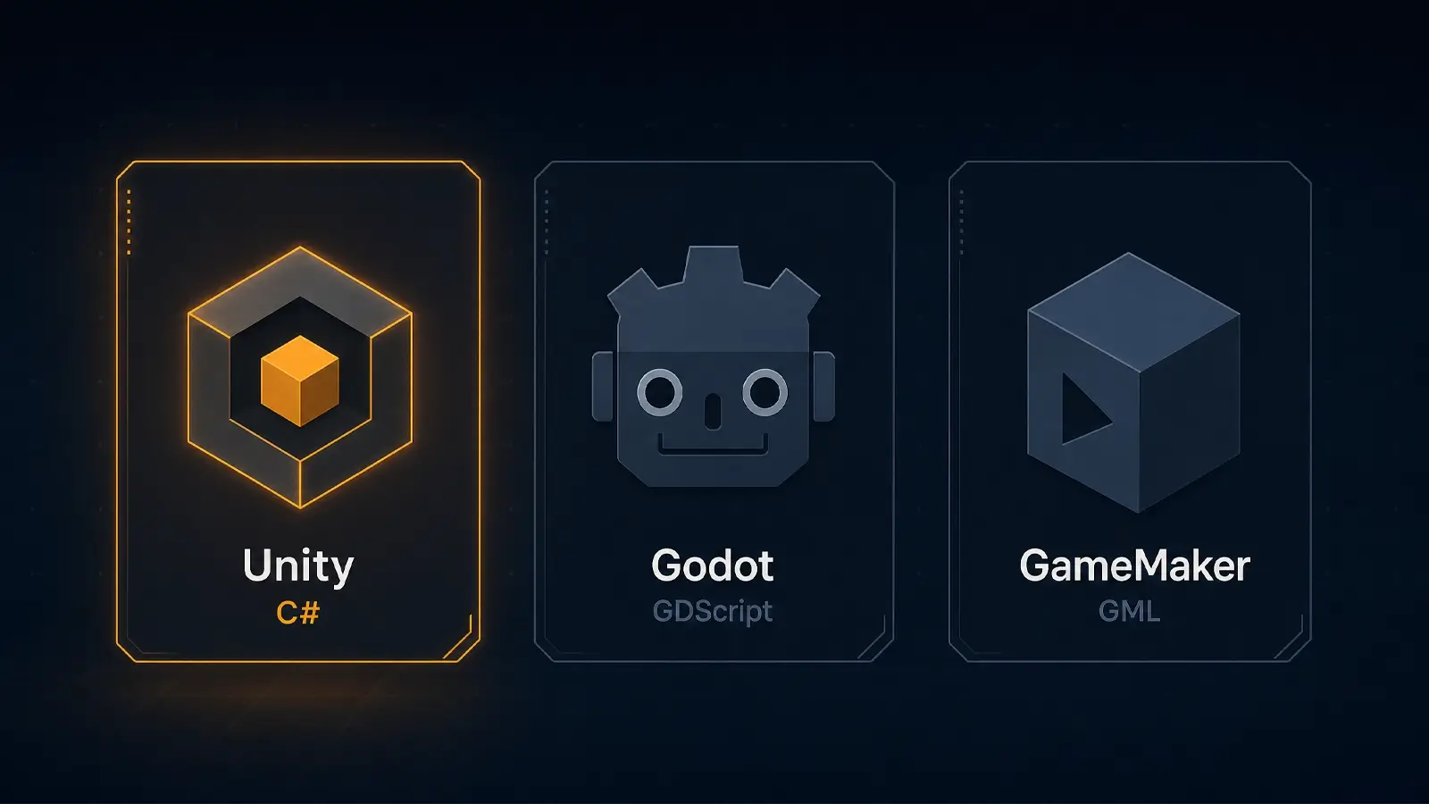 Сравнение игровых движков Unity, Godot и GameMaker для новичка